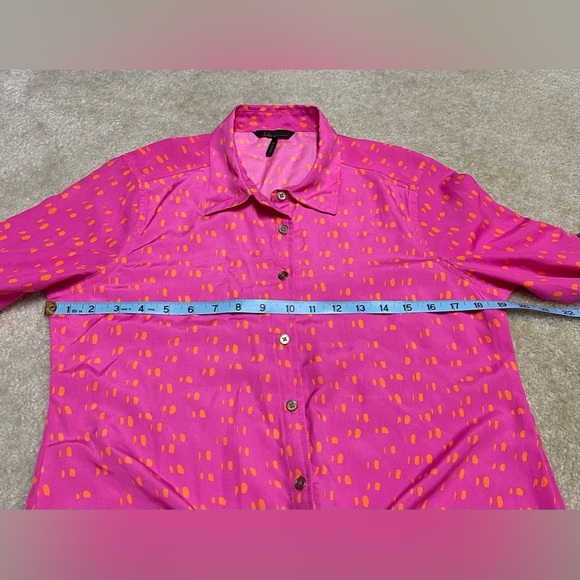 Sofia Vergara - Pink and Orange Long Sleeve Button Up Shirt - Size: Medium - Picture 6 of 7
